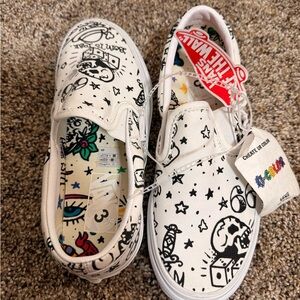 RARE Vans U-Color Slip-On Tattoo Print – Limited Edition Kids Size 3